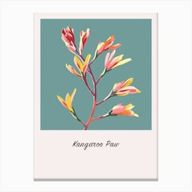 Kangaroo Paw Flower 1 Square Flower Illustration Poster Canvas Print