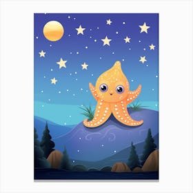Star Sucker Pygmy Octopus Kids Illustration 3 Canvas Print