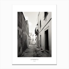 Poster Of Otranto, Italy, Black And White Photo 1 Canvas Print