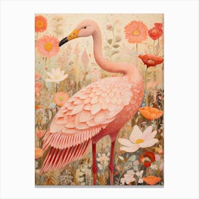 Flamingo 2 Detailed Bird Painting Canvas Print