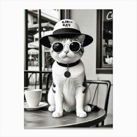 Cat Cafe Por Favor Funny Illustration Kids Kitchen Gift Art Print (3) Canvas Print