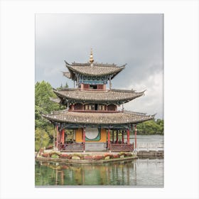Chinese Pagoda in Black Dragon park in Lijiang Canvas Print