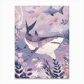 Purple Thresher Shark Illustration 1 Canvas Print