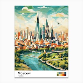 Moscow, Russia, Geometric Illustration 2 Poster Canvas Print