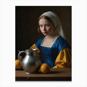 Girl With Lemons Canvas Print