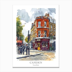 Camden London Borough   Street Watercolour 2 Poster Canvas Print