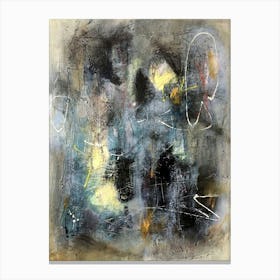 NIGHTSCAPE - Moody Abstract Painting with primary colours,  Yellow, Red, Blue by "Colt x Wilde" Canvas Print