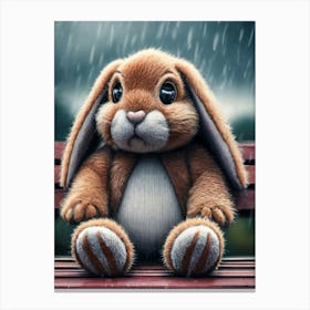 Bunny In The Rain Canvas Print