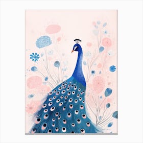 Playful Illustration Of Peacock For Kids Room 1 Canvas Print