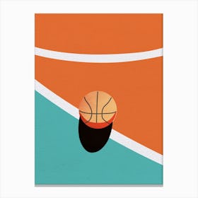 Minimal art Vintage Basketball Court Canvas Print