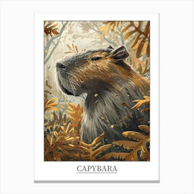 Capybara Precisionist Illustration 2 Poster Canvas Print
