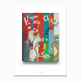 Dr Seuss - Book Lover Abstract Print -First Edition Covers Toile