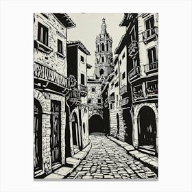 Street Scene In Spain 1 Canvas Print