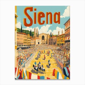 Aihrgdesign A 1970s Inspired Travel Poster For Siena Depictin 863f26b3 E7c5 4743 B649 1c708a08c870 1 Canvas Print