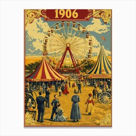 Aihrgdesign A Nostalgic Poster Of A 1906 Fairground Featuring 8d1835db 3453 402c 88d7 3f58b3bdb939 0 Canvas Print