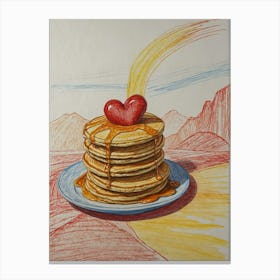 Heart Shaped Pancakes 9 Canvas Print
