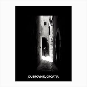 Poster Of Dubrovnik, Croatia, Mediterranean Black And White Photography Analogue 8 Canvas Print