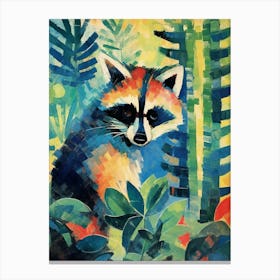 Raccoon Matisse Inspired Woodland 2 Canvas Print