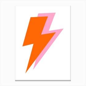 Preppy Pink and Orange Lightning Bolts Canvas Print