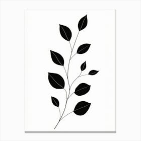 Black And White Leaf Canvas Print