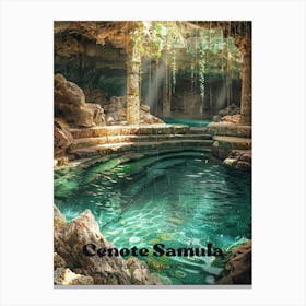 Cenote Samula Eclectic Travel Art Canvas Print