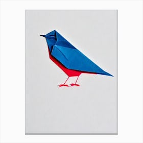 Bluebird Origami Bird Canvas Print