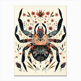 Colourful Insect Illustration Tarantula 2 Canvas Print