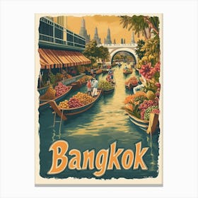 Aihrgdesign A Classic 1960s Travel Poster For Bangkok 3 Canvas Print