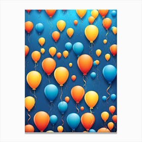 Balloons In solid background, balloons, balloon pattern art, digital art, vector art,  Canvas Print