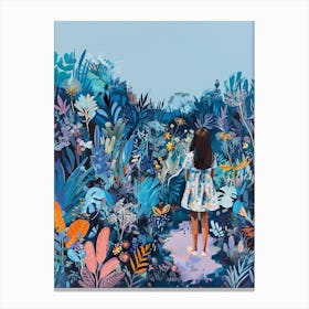 In The Garden Blue 1 Canvas Print