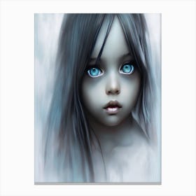 Little Girl With Blue Eyes Canvas Print