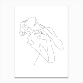 Continuous Line Drawing Of A Woman 1 Canvas Print