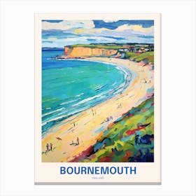 Bournemouth England Uk Travel Poster Canvas Print