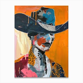 Orange Abstract Cowboy Canvas Print