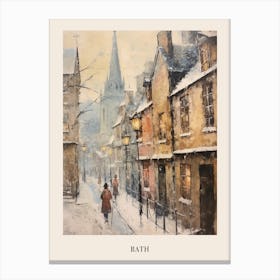 Vintage Winter Painting Poster Bath United Kingdom 1 Canvas Print