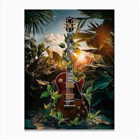 Tropical Guitar Canvas Print
