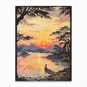 Sunset On The Lake 2 Canvas Print