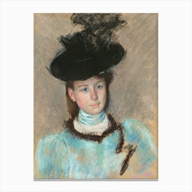 The Black Hat (1890), Mary Cassatt Canvas Print