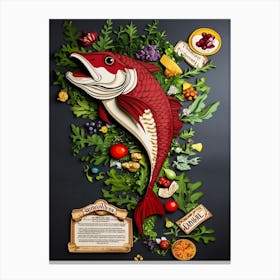 Fish And Vegetables Canvas Print