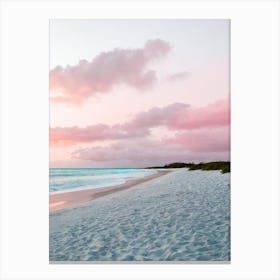 Long Bay Beach, Turks And Caicos Pink Photography 1 Canvas Print