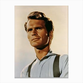 Charlton Heston Retro Collage Movies Canvas Print