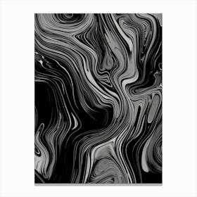 Black absolute. Fluid Looping Acrylic Black Line. livingroom print art Canvas Print