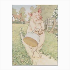 Pig In The Garden Canvas Print