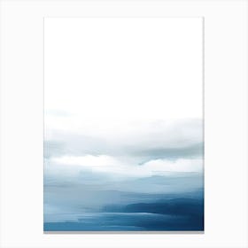 Watercolour Blue White Abstract Water 2 Canvas Print