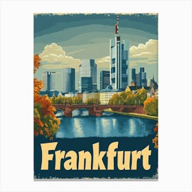 Aihrgdesign A Vintage Travel Poster Of Frankfurt Featuring Th 3cb24cc1 De2f 40eb 953c 4eeac8e0739a 0 Canvas Print