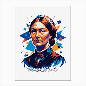 Florence Nightingale 02 Portrait WPAP Pop Art Canvas Print