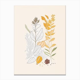 Ginger Spices And Herbs Minimal Line Drawing 1 Canvas Print