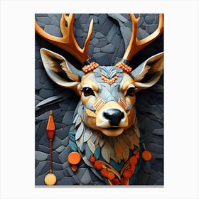Deer Head mozaik Canvas Print
