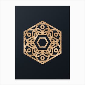 Abstract Geometric Gold Glyph on Dark Teal n.0435 Canvas Print
