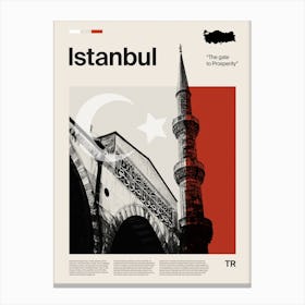 Mid Century Istanbul Travel Canvas Print